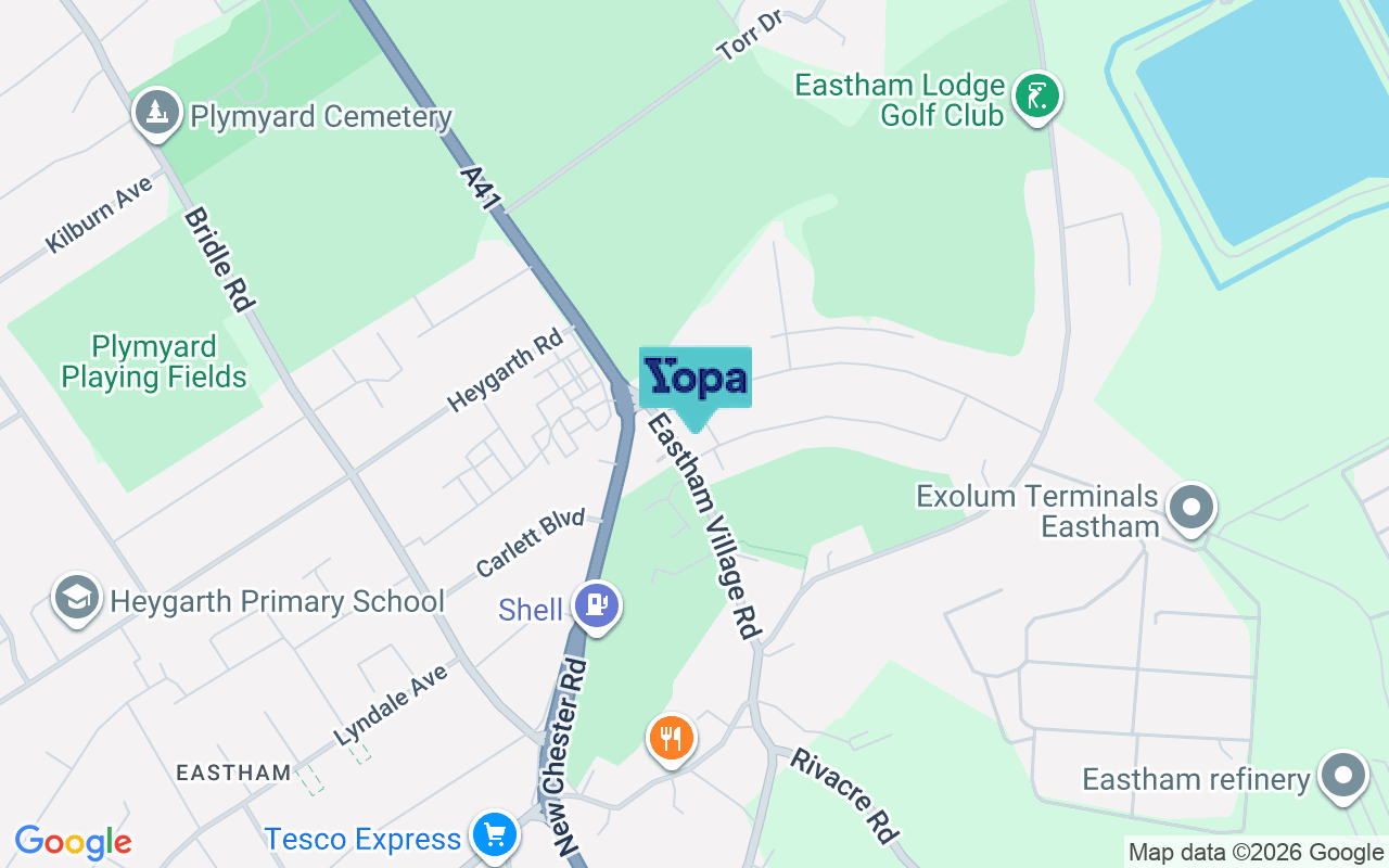 Map showing the location of CH62 0BL