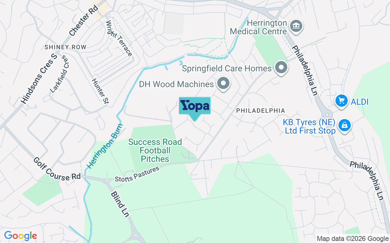 Map showing the location of DH4 4UN