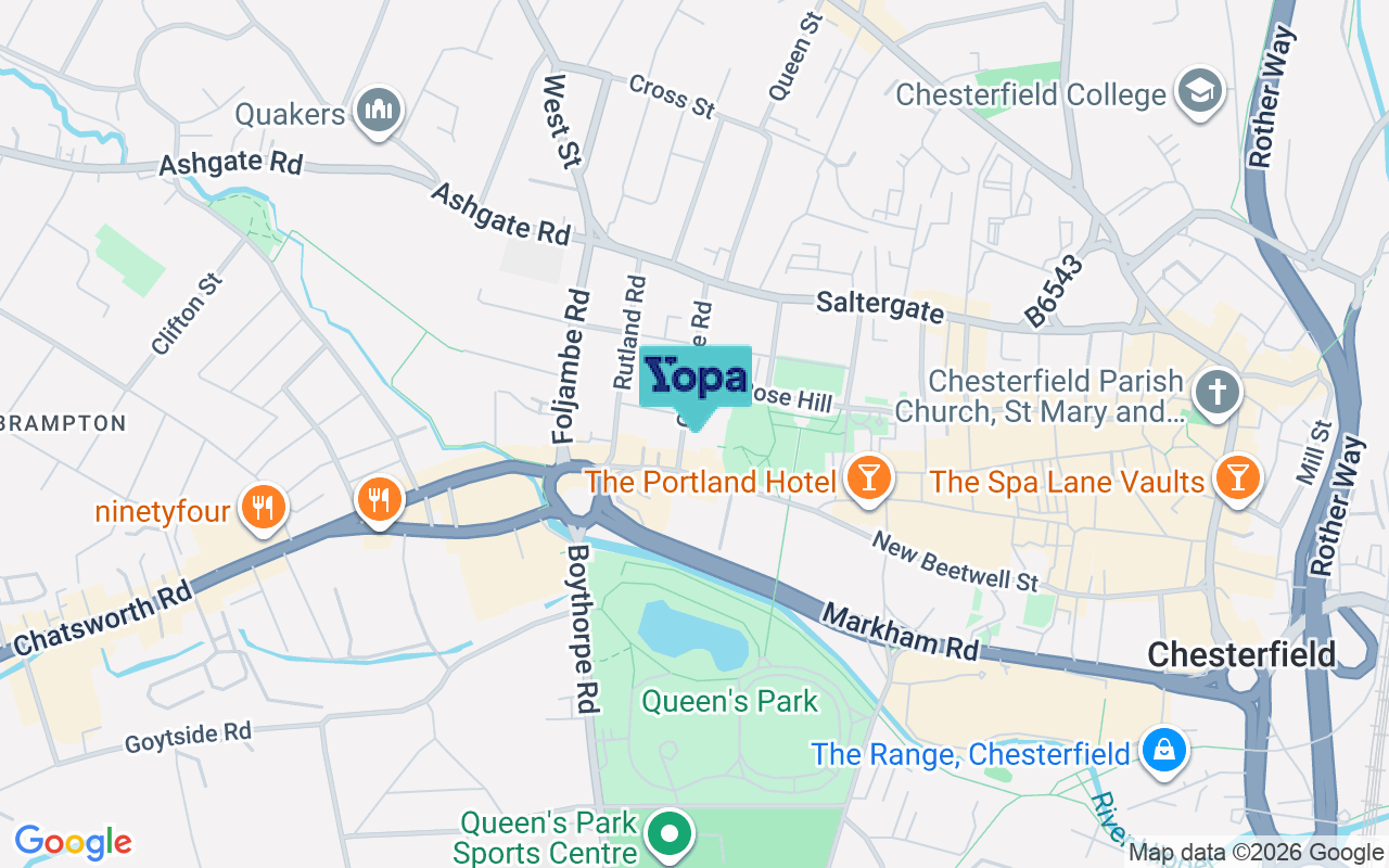 Map showing the location of S40 1LU