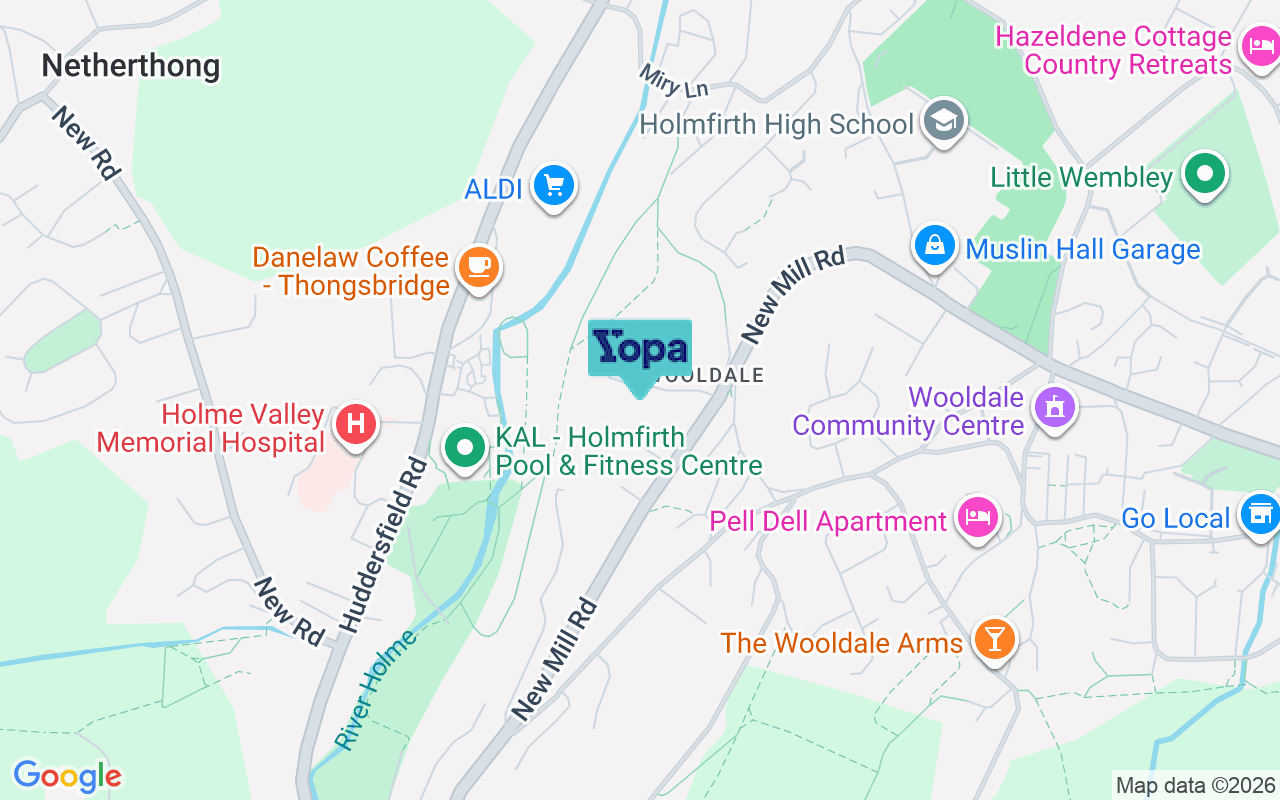 Map showing the location of HD9 7FG