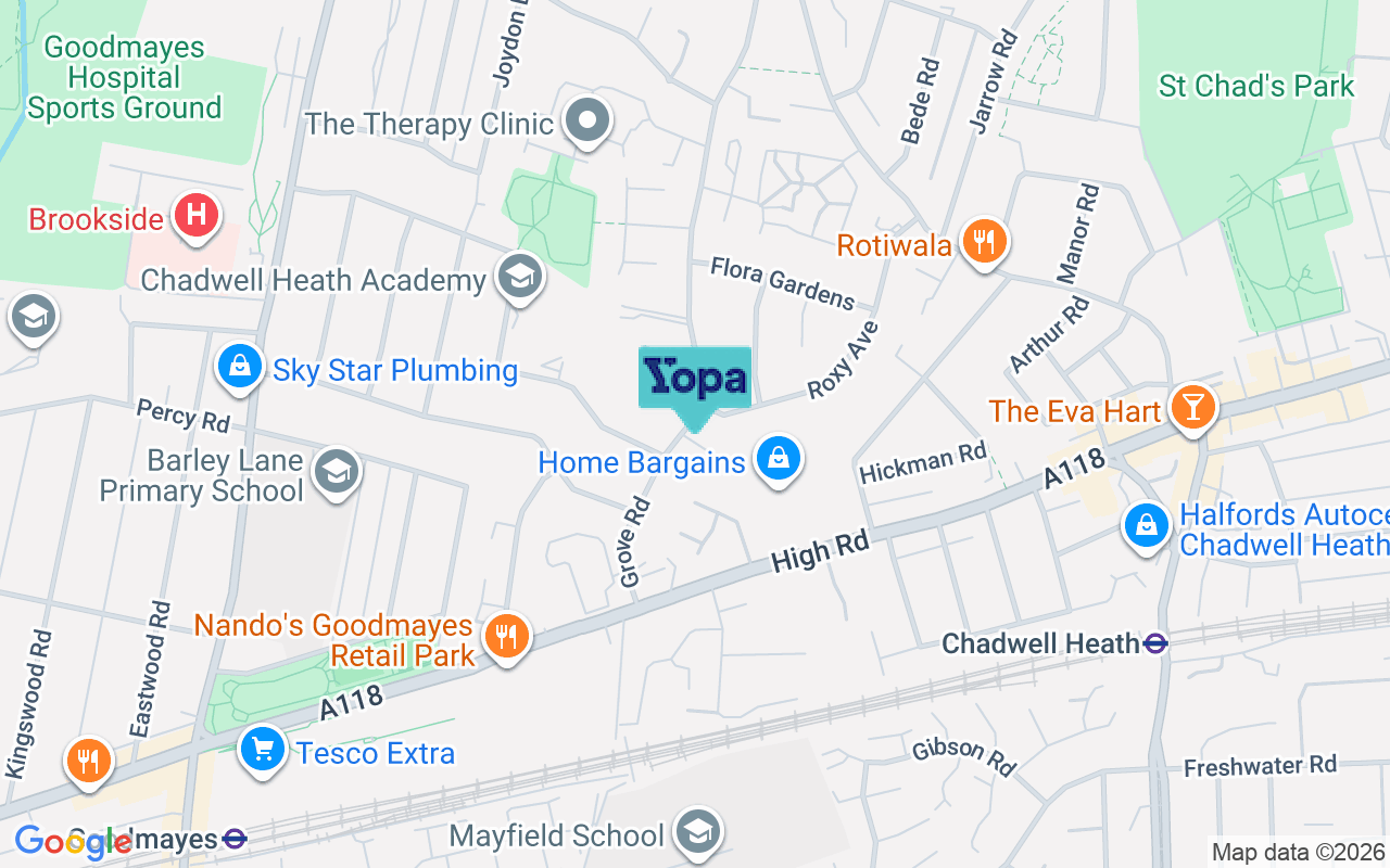 Map showing the location of RM6 4PD