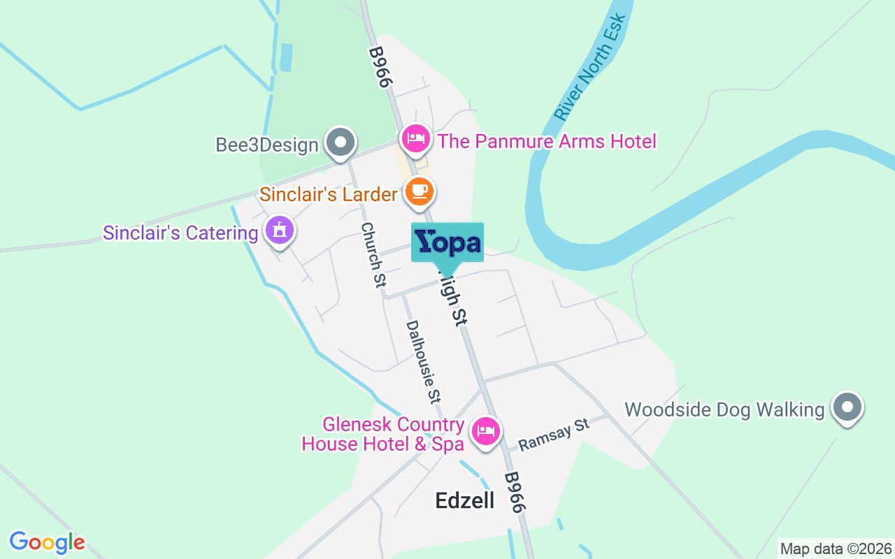 Map showing the location of DD9 7TE