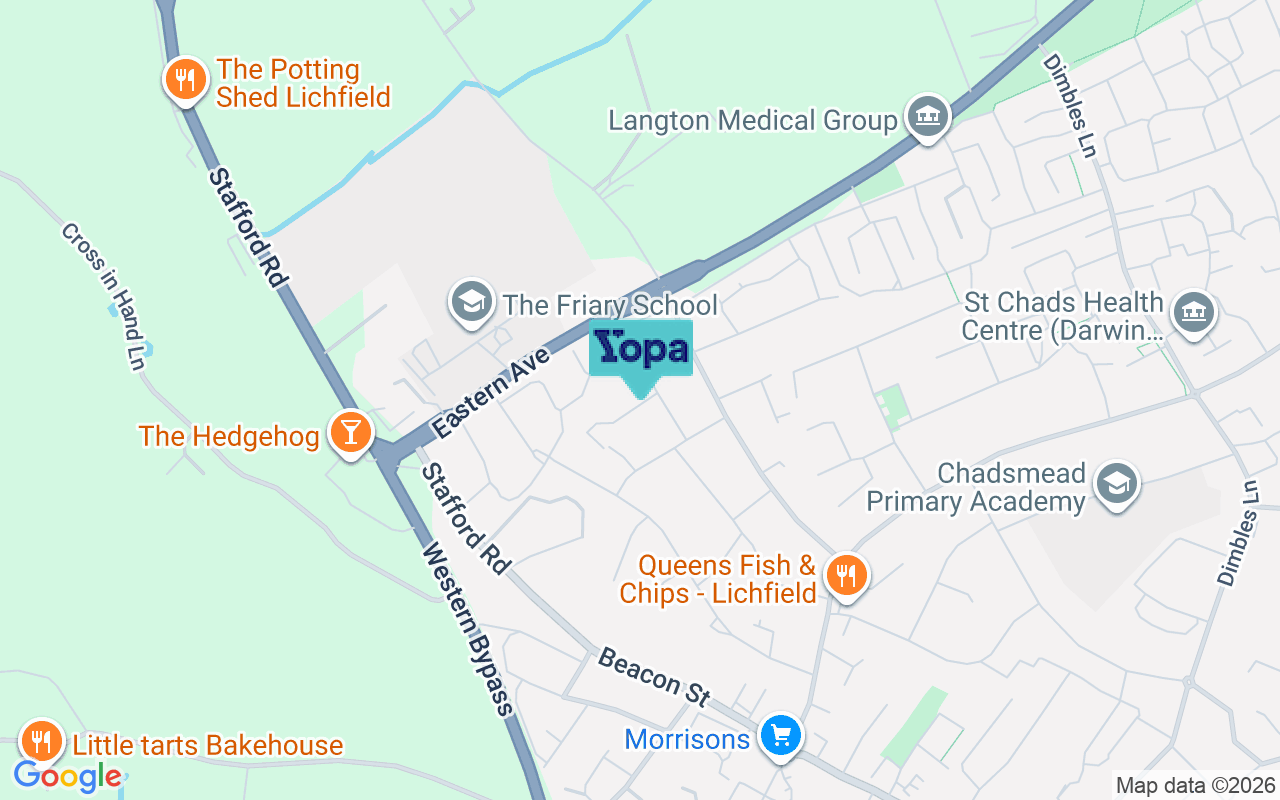 Map showing the location of WS13 7DR