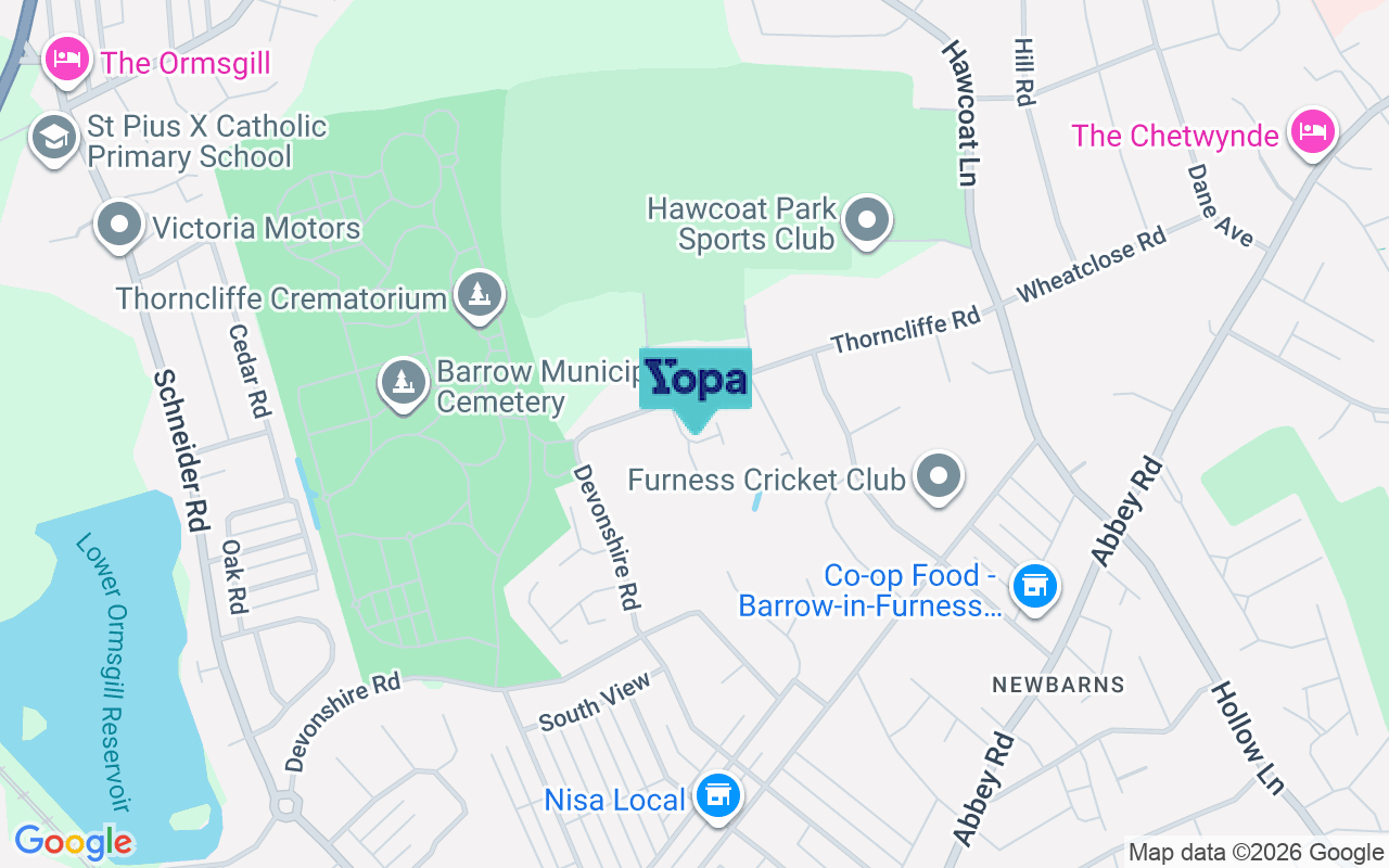 Map showing the location of LA14 5BX