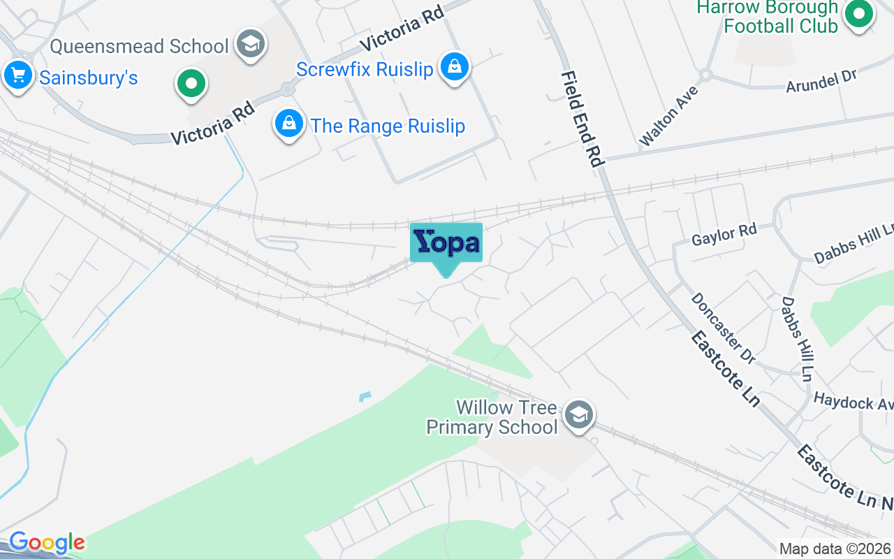 Map showing the location of UB5 6YL