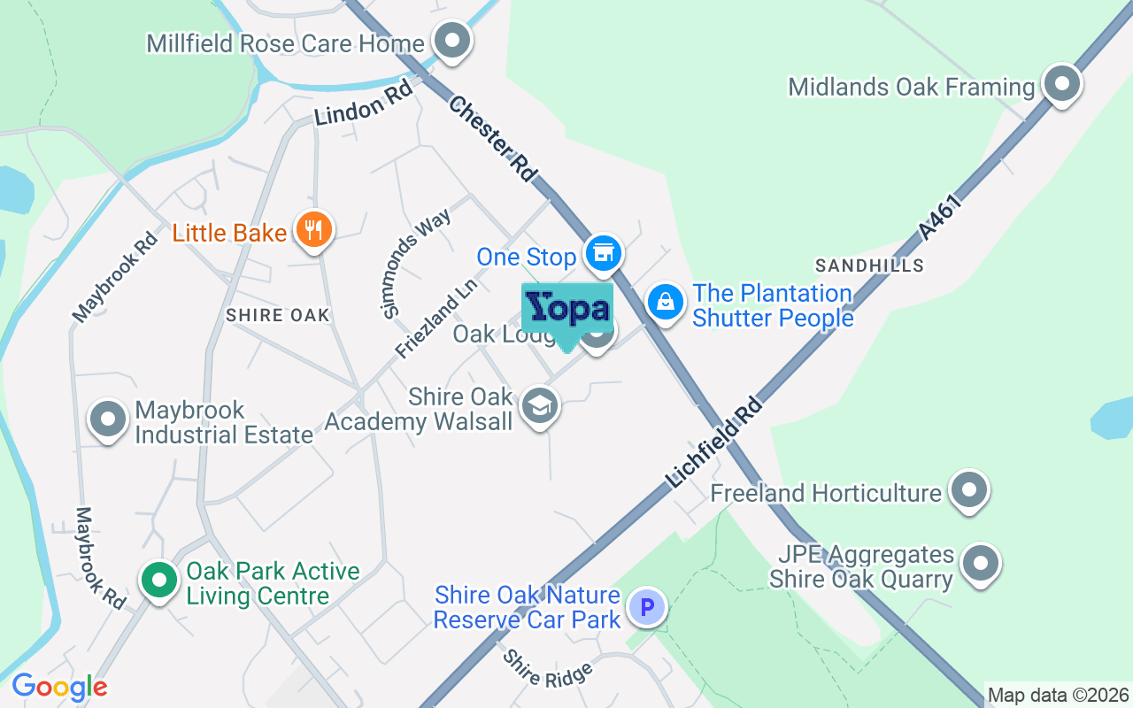 Map showing the location of WS8 7AN