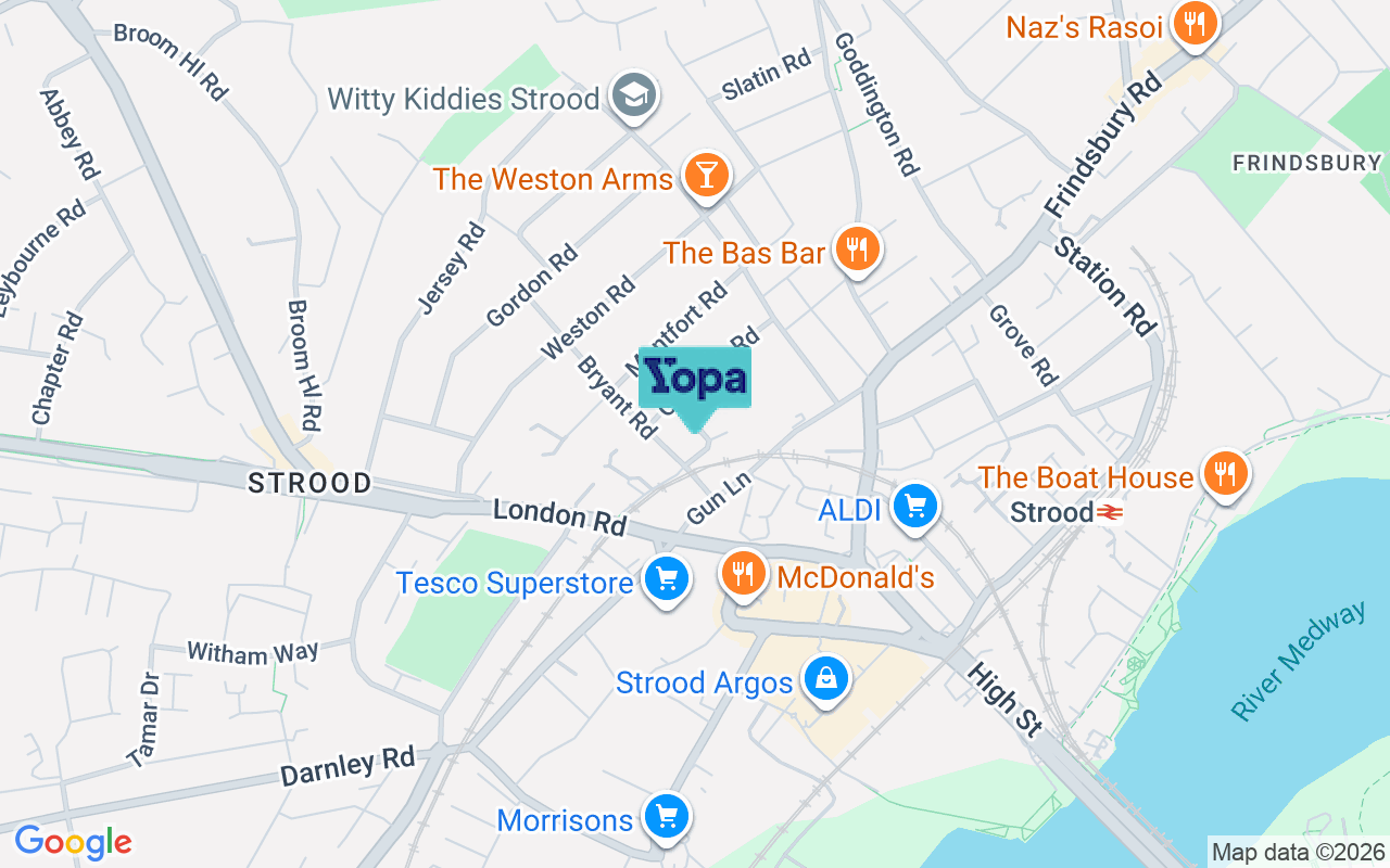 Map showing the location of ME2 3EJ