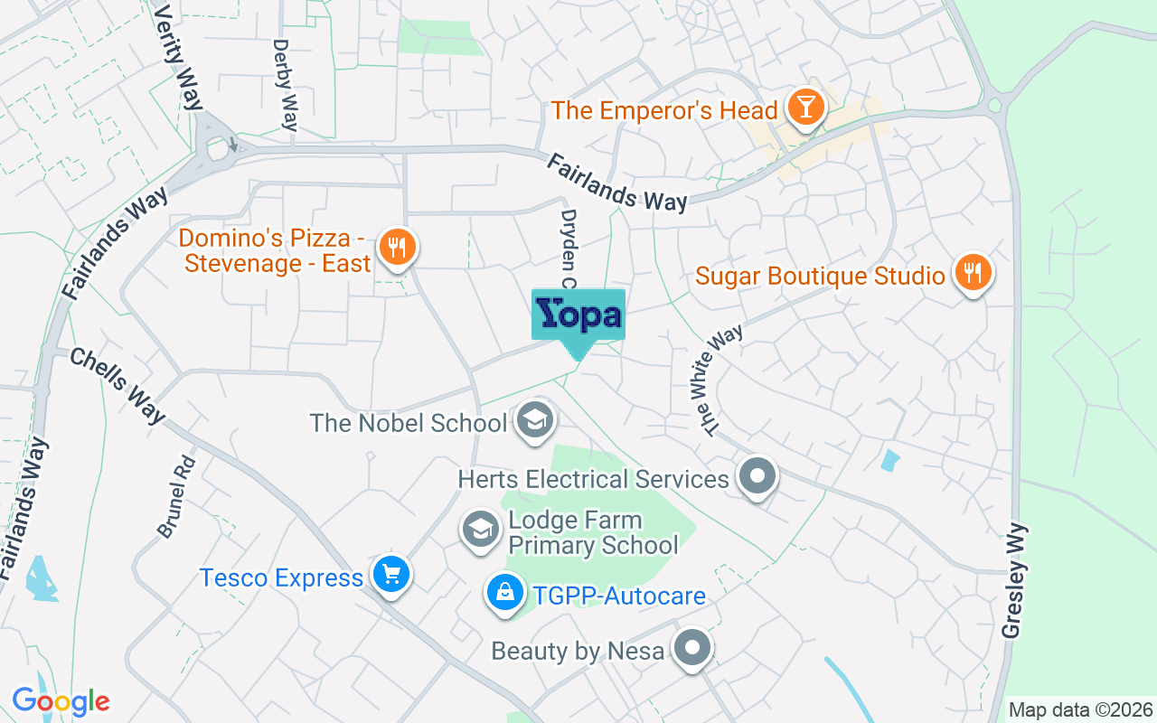 Map showing the location of SG2 0JU