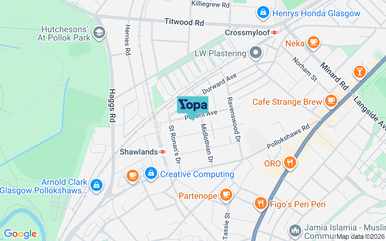 Map showing the location of G41 3QX