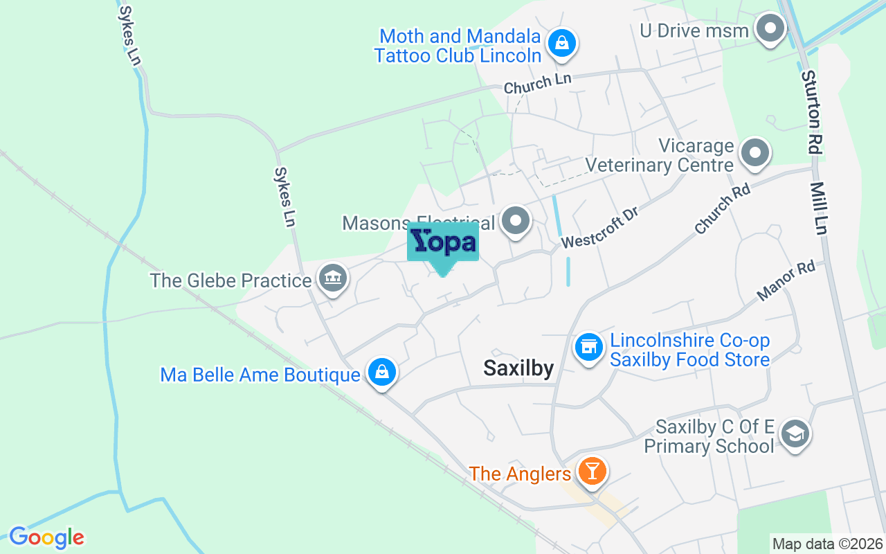 Map showing the location of LN1 2WU