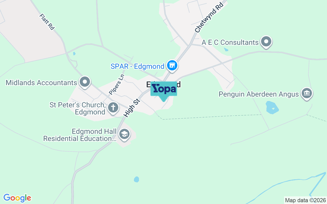 Map showing the location of TF10 8JG