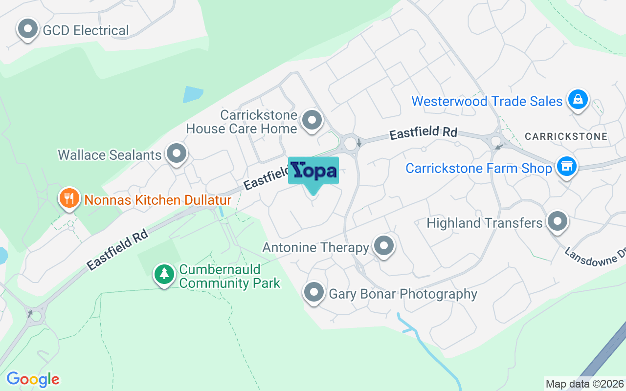 Map showing the location of G68 0BQ