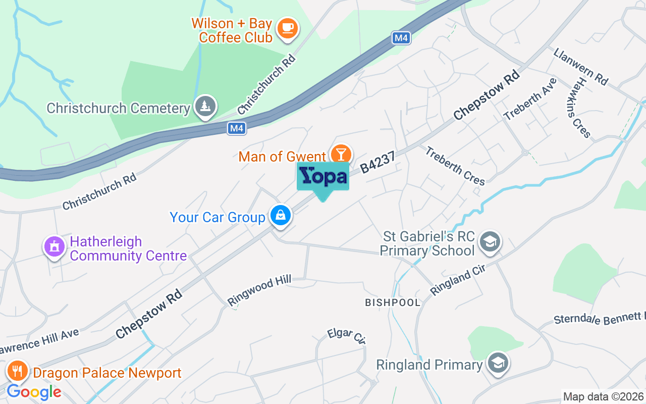 Map showing the location of NP19 9EY