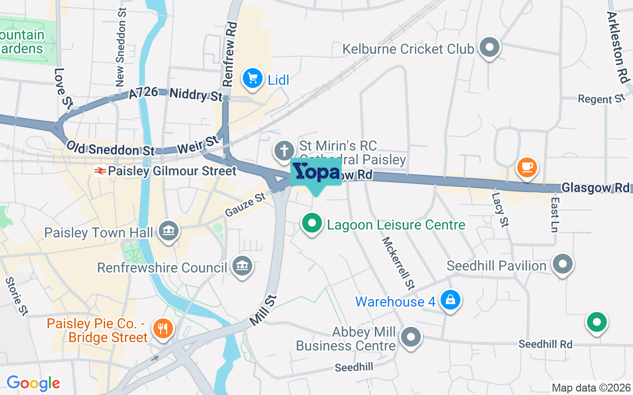 Map showing the location of PA1 1NB