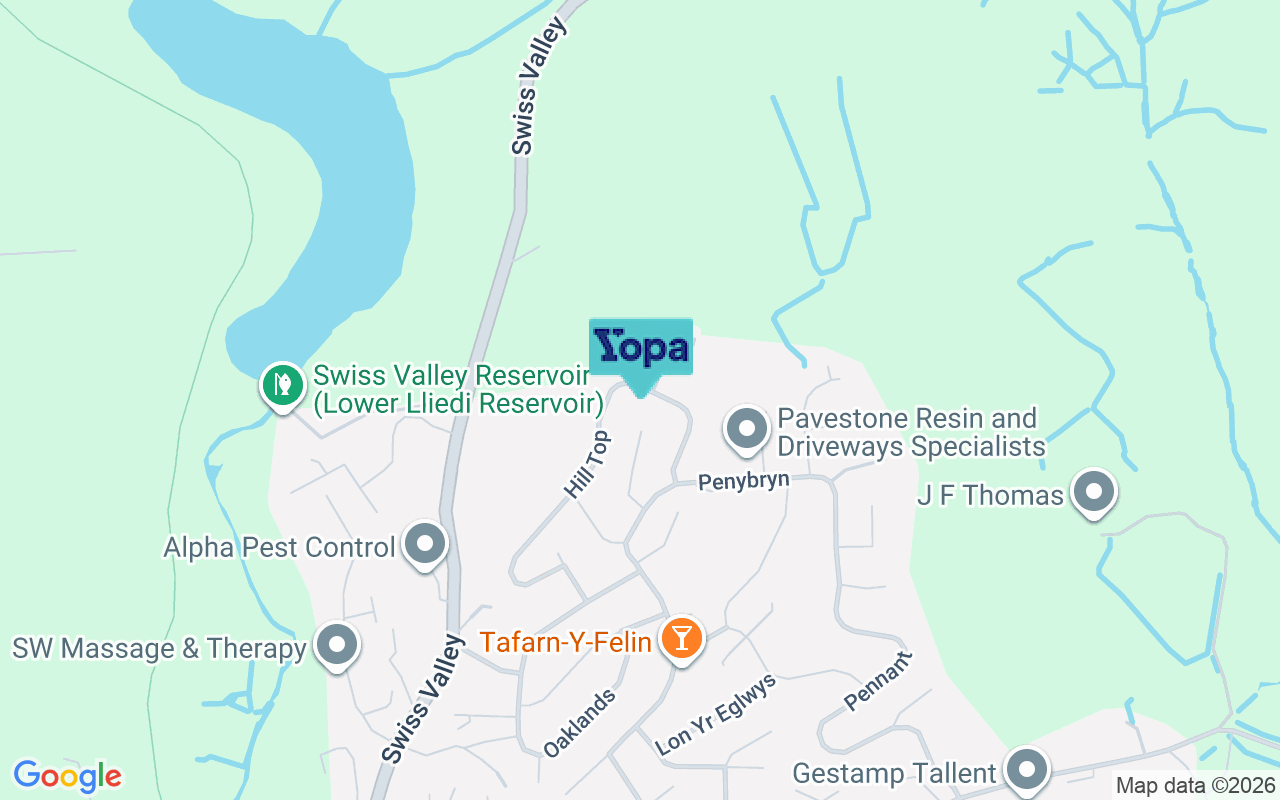 Map showing the location of SA14 8DB