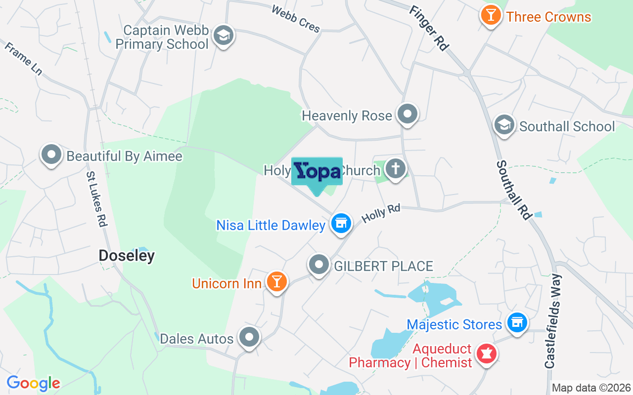 Map showing the location of TF4 3EW