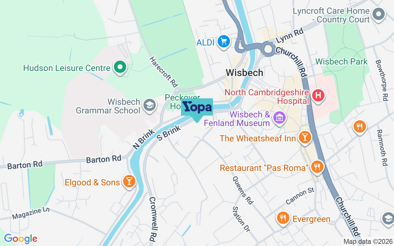 Map showing the location of PE13 1JQ