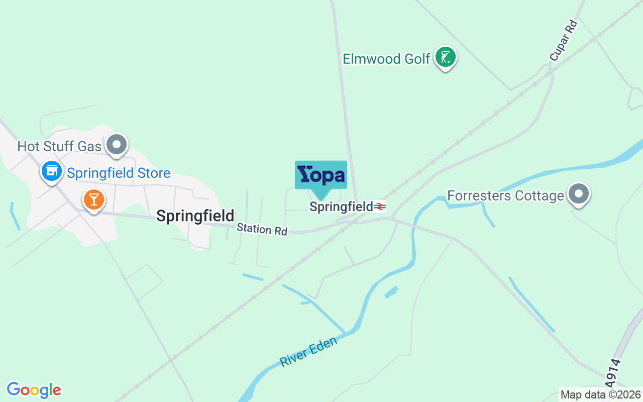 Map showing the location of KY15 5AD