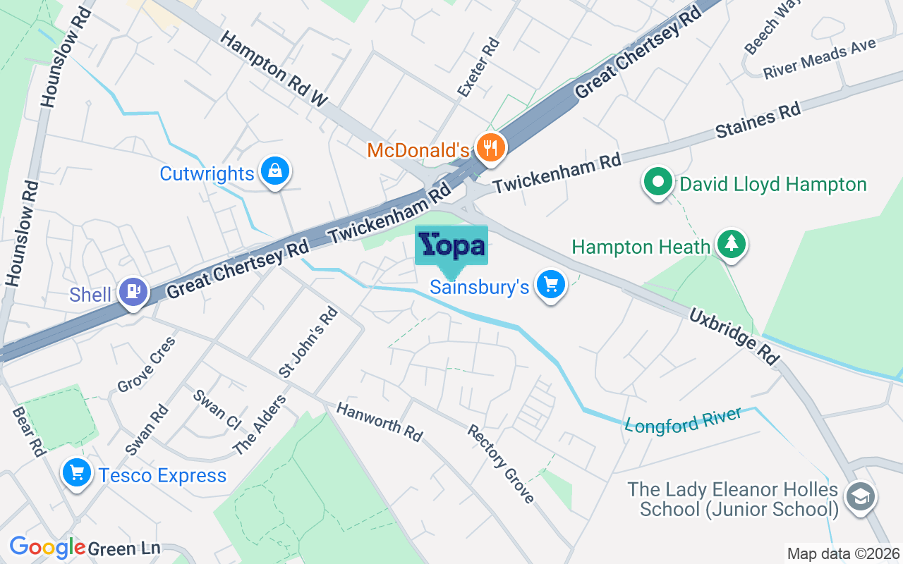 Map showing the location of TW13 6LF