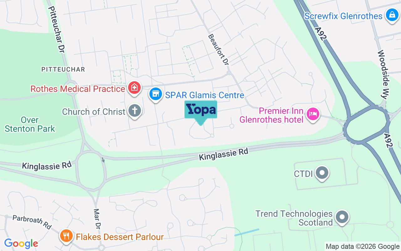 Map showing the location of KY7 4SY