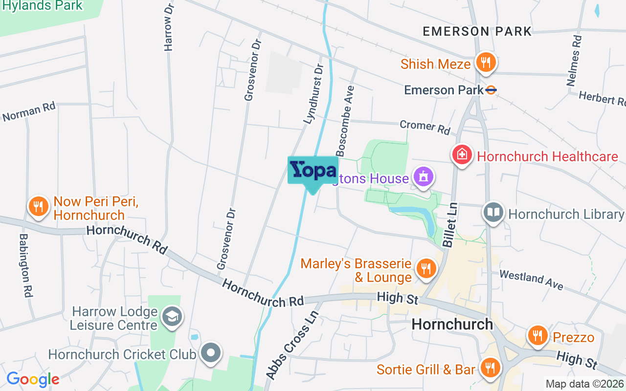Map showing the location of RM11 1JH