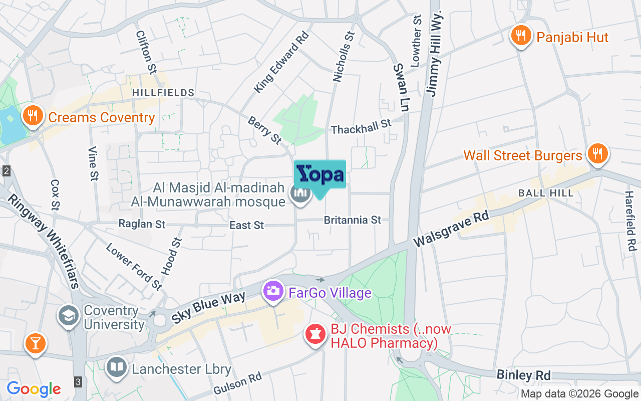 Map showing the location of CV2 4FT