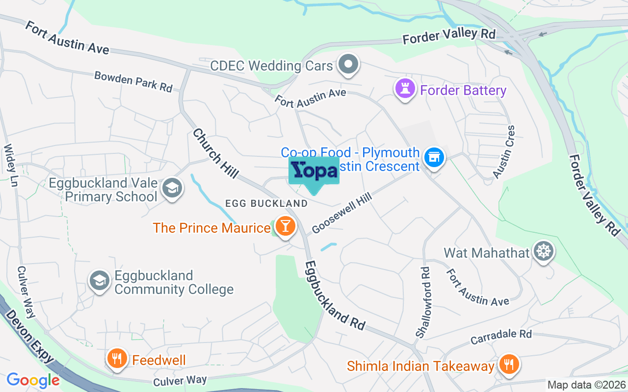 Map showing the location of PL6 5PE