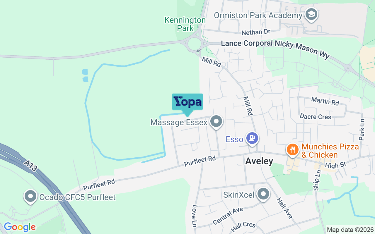 Map showing the location of RM15 4EH