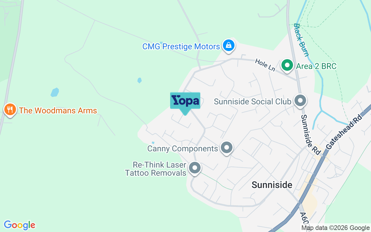 Map showing the location of NE16 5XB