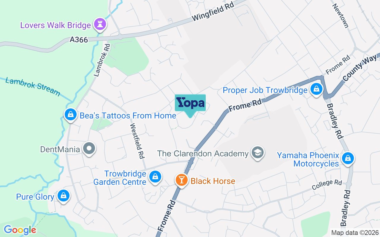 Map showing the location of BA14 9JZ
