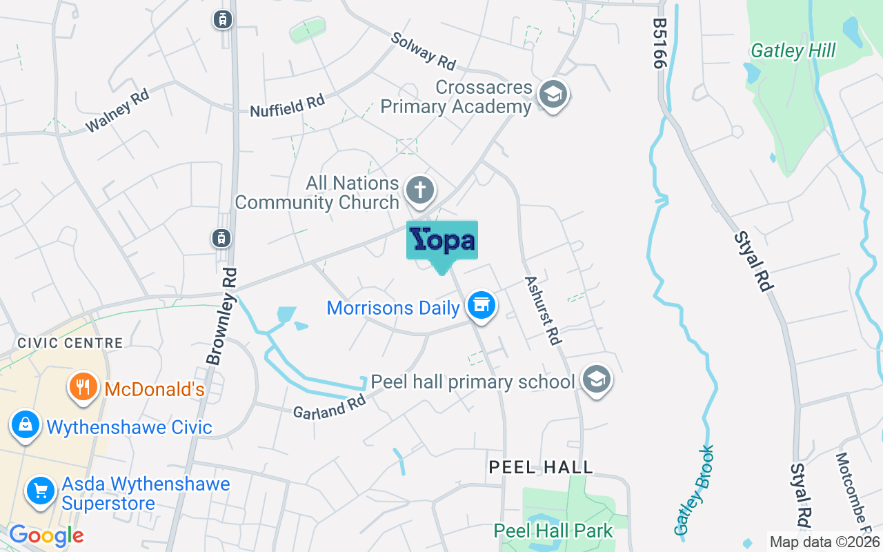 Map showing the location of M22 5BU