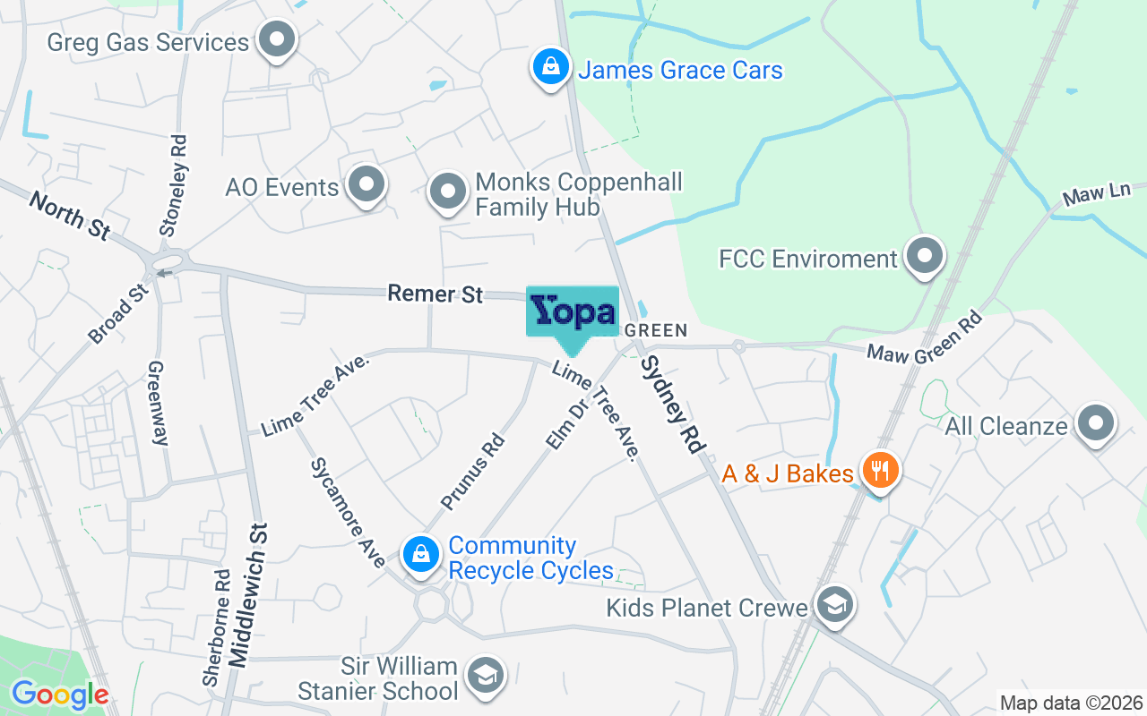 Map showing the location of CW1 4HJ