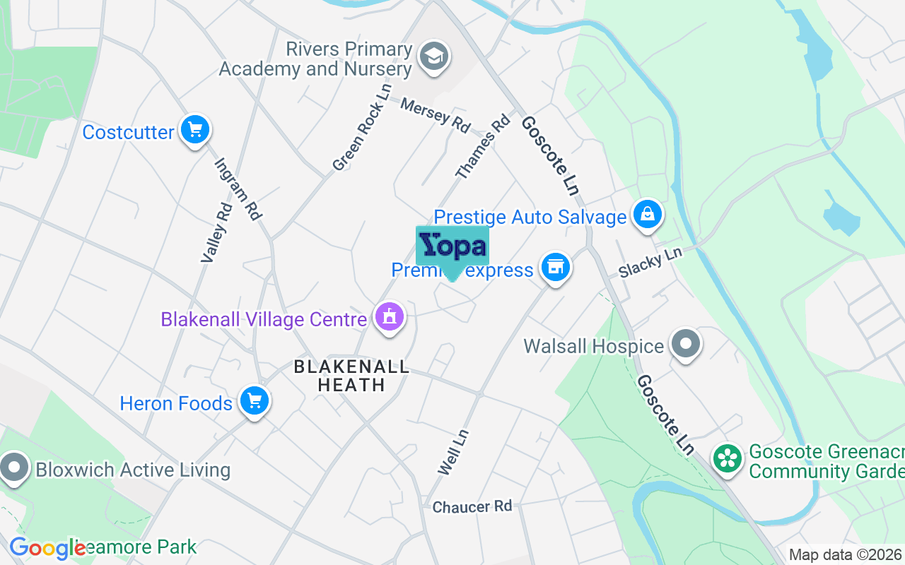 Map showing the location of WS3 1NU