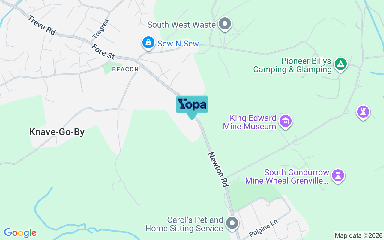 Map showing the location of TR14 7SJ
