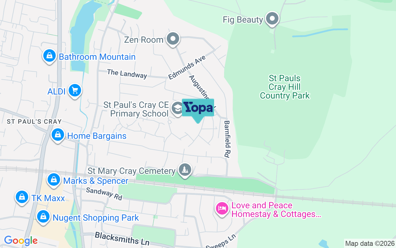 Map showing the location of BR5 3NT
