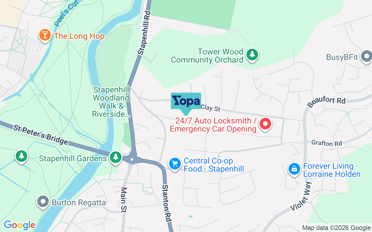 Map showing the location of DE15 9DY