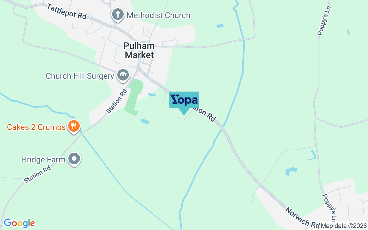 Map showing the location of IP21 4TS