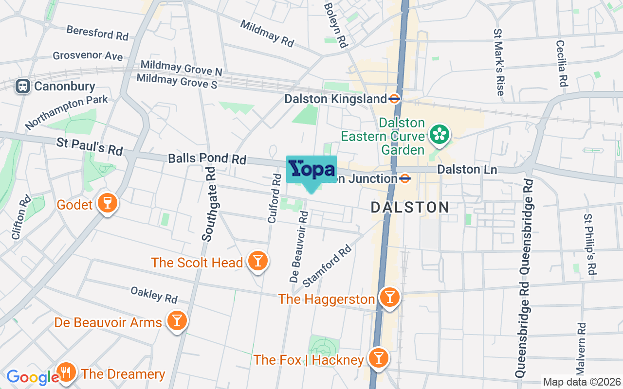 Map showing the location of N1 4BD
