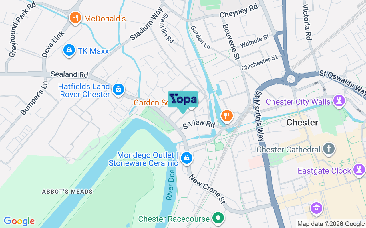 Map showing the location of CH1 4JY