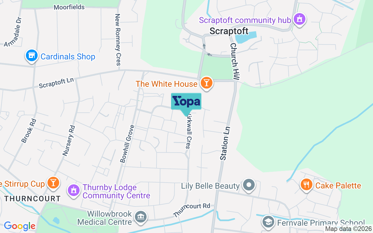 Map showing the location of LE5 2QA