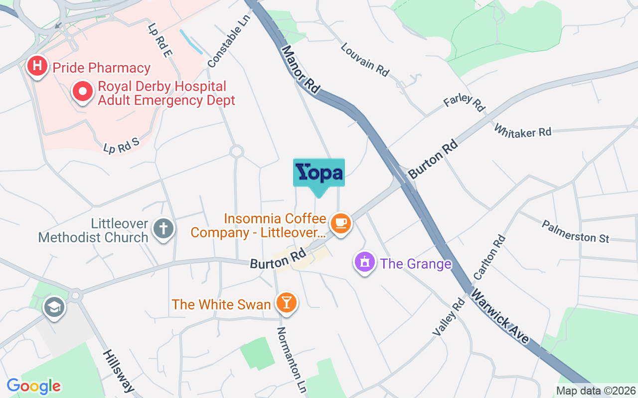 Map showing the location of DE23 6BG