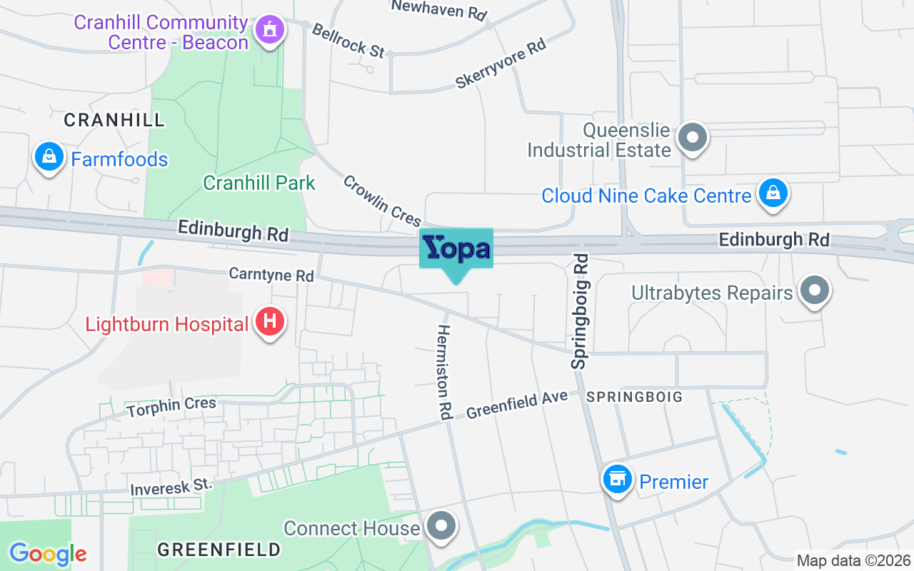 Map showing the location of G32 0BT