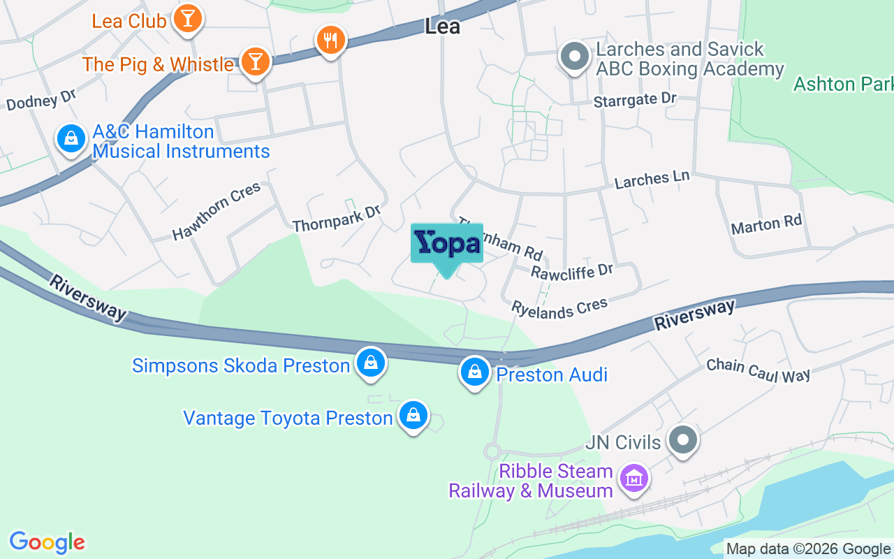 Map showing the location of PR2 1BZ