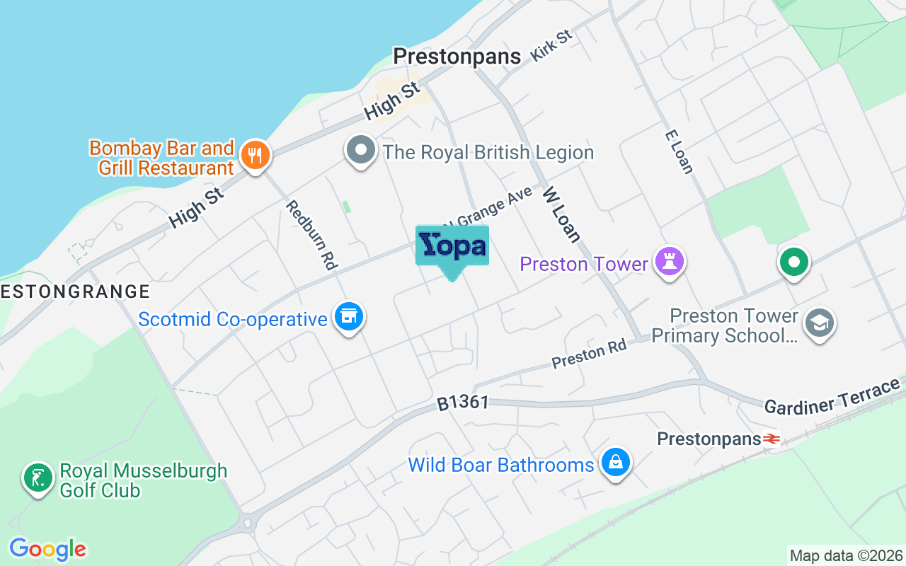 Map showing the location of EH32 9LS