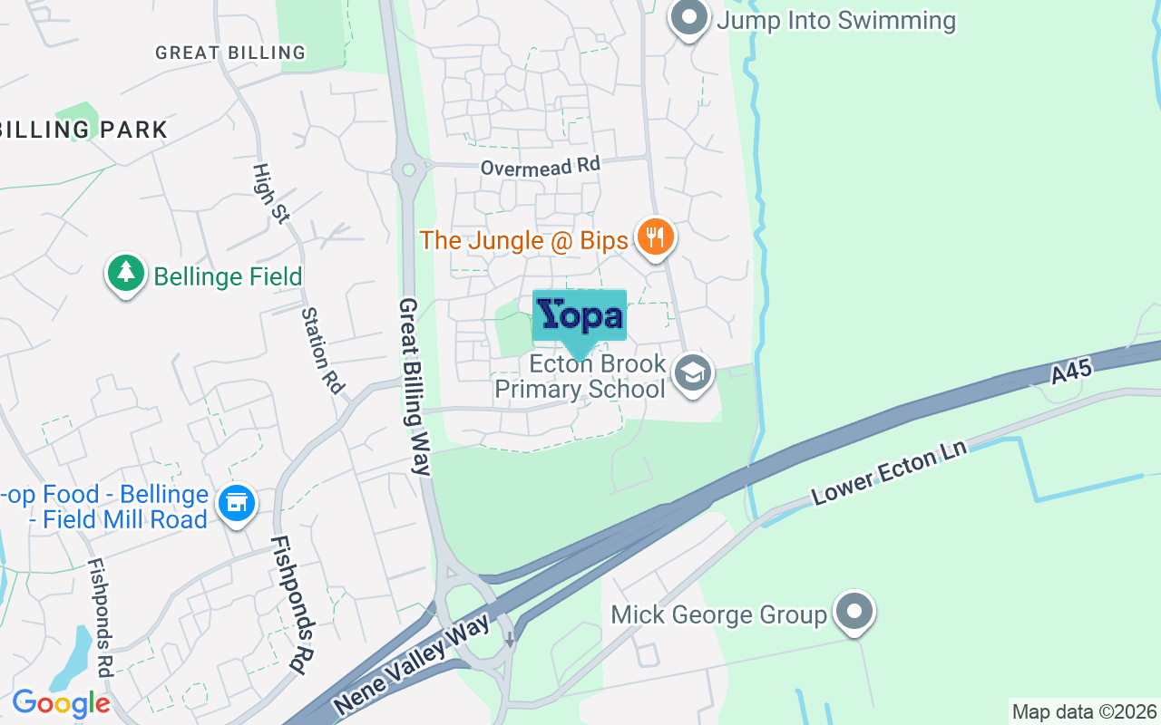 Map showing the location of NN3 5AJ