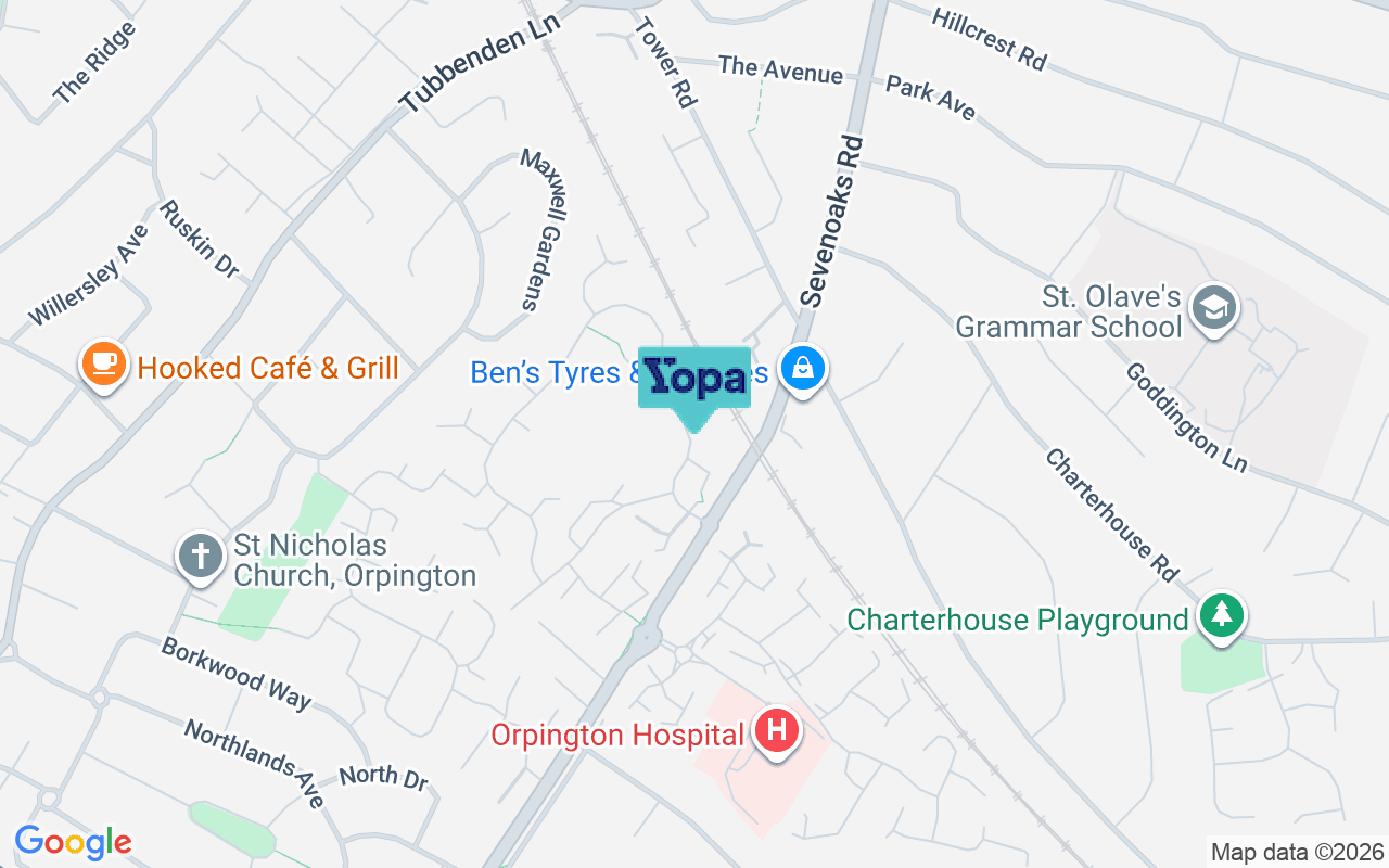 Map showing the location of BR6 9TN