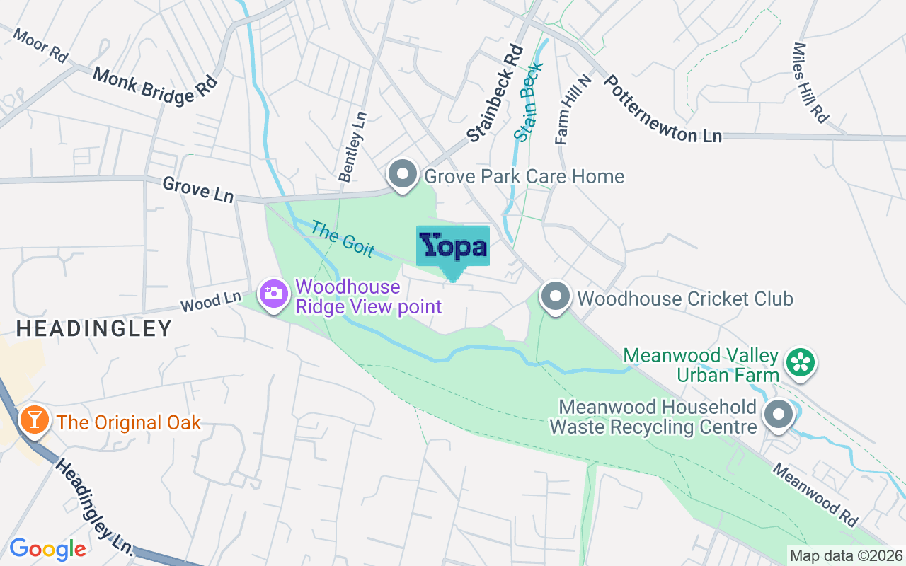 Map showing the location of LS6 2SL