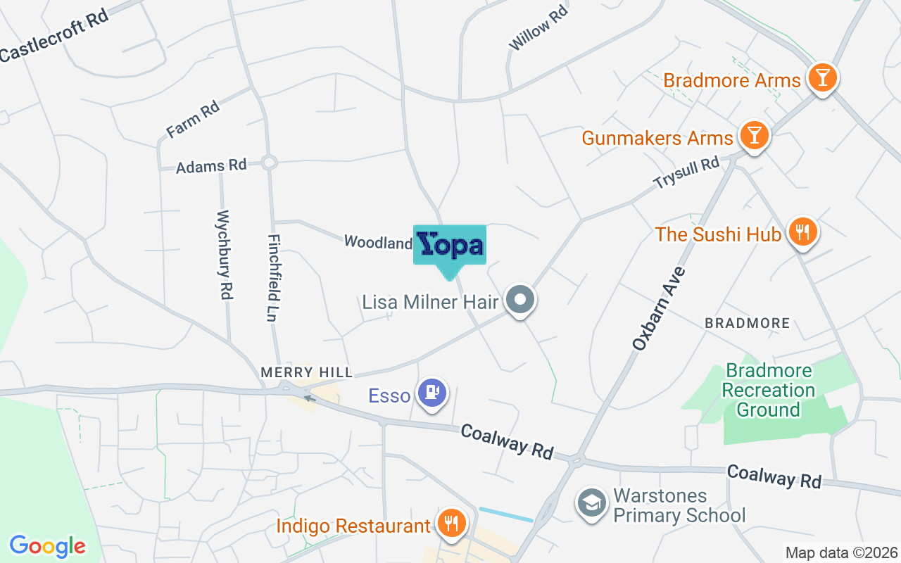 Map showing the location of WV3 8AR