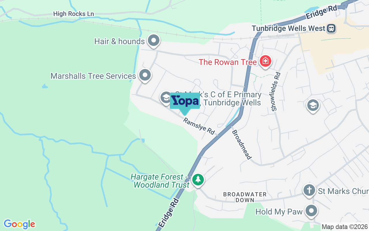Map showing the location of TN4 8LA