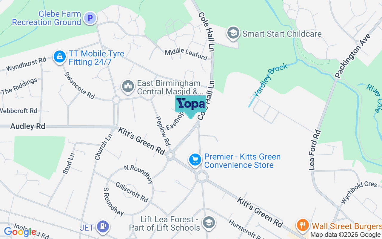 Map showing the location of B33 9NS
